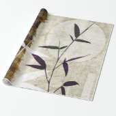 Bruine Bamboe Moon Fall Leaves Cadeaupapier (Uitgerold)
