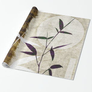 Bruine Bamboe Moon Fall Leaves Cadeaupapier