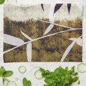 Bruine Bamboe Moon Fall Leaves Theedoek (Gevouwen)