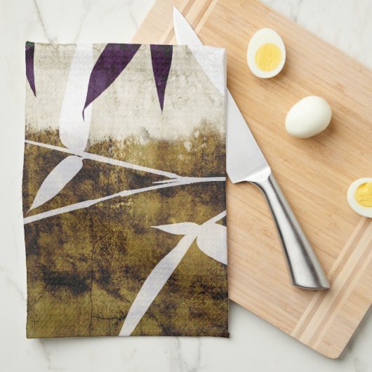 Bruine Bamboe Moon Fall Leaves Theedoek (Quarter Fold)