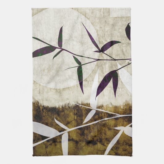 Bruine Bamboe Moon Fall Leaves Theedoek (Verticaal)