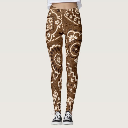 Bruine bandana leggings (Voorkant)