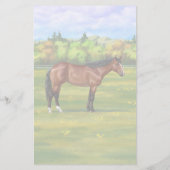 Bruine Bay Quarter Horse Briefpapier (Achterkant)