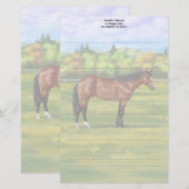 Bruine Bay Quarter Horse Briefpapier (Voorkant / Achterkant)