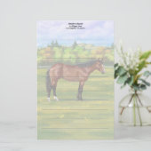 Bruine Bay Quarter Horse Briefpapier (Staand voorkant)