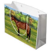 Bruine Bay Quarter Horse Groot Cadeauzakje (Achterkant Gekanteld)