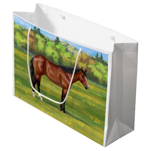 Bruine Bay Quarter Horse Groot Cadeauzakje (Voorkant Gekanteld)