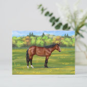 Bruine Bay Quarter Horse Kaart (Staand voorkant)