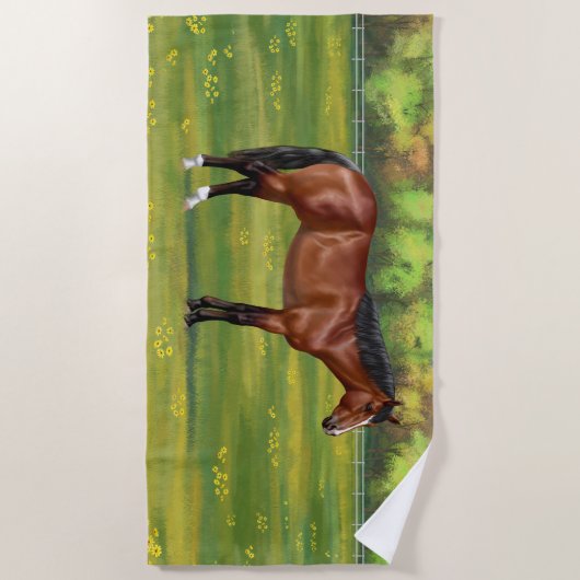 Bruine Bay Quarter Horse Strandlaken (Voorkant)