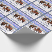 Bruine Bay Quarter Paarden in sneeuw Cadeaupapier (Hoek)