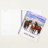 Bruine Bay Quarter Paarden in sneeuw Planner (Display)