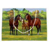 Bruine bazardpaarden in zomerperiode groot cadeauzakje (Voorkant)
