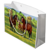 Bruine bazardpaarden in zomerperiode groot cadeauzakje (Achterkant Gekanteld)