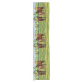 Bruine bazardpaarden in zomerperiode korte tafelloper (Voorkant)