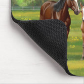 Bruine bazardpaarden in zomerperiode muismat (Hoek)