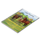 Bruine bazardpaarden in zomerperiode notitieboek (Linkerzijde)