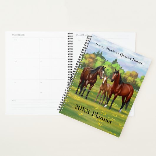 Bruine bazardpaarden in zomerperiode planner (Display)