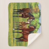 Bruine bazardpaarden in zomerperiode sherpa deken (Voorkant)