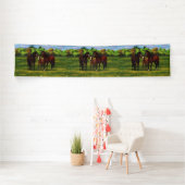 Bruine bazardpaarden in zomerperiode spandoek (Insitu)