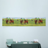 Bruine bazardpaarden in zomerperiode spandoek (Beurs)