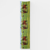 Bruine bazardpaarden in zomerperiode spandoek (Verticaal)