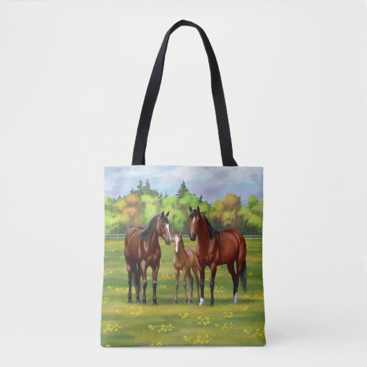 Bruine bazardpaarden in zomerperiode tote bag (Voorkant)