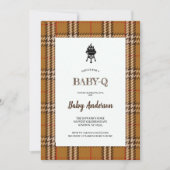 BRUINE BBQ BABYSHOWER FEESTUITNODIGING KAART (Voorkant)