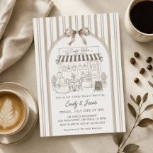 Bruine Bebe Cafe Home Cafe Baby Shower Uitnodiging