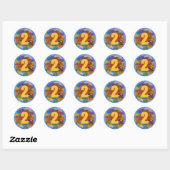 Bruine Beer 2e Verjaardagssticker Ronde Sticker (Vel)