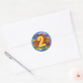 Bruine Beer 2e Verjaardagssticker Ronde Sticker (Envelop)