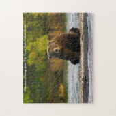 Bruine Beer Alaska. Kerstgroeten Legpuzzel (Verticaal)
