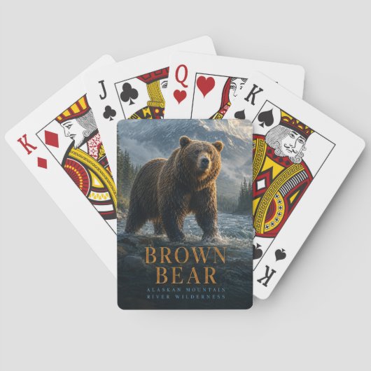 Bruine Beer Alaska Rivier DIEREN Pokerkaarten (Achterkant)