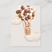 Bruine Beer-ballonnen Baby-boekenkaart Informatiekaartje (Achterkant)