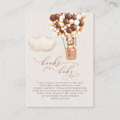 Bruine Beer-ballonnen Baby-boekenkaart Informatiekaartje (Voorkant)