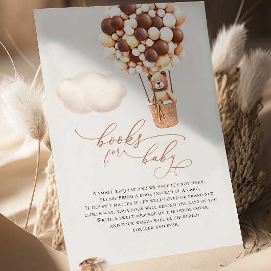 Bruine Beer-ballonnen Baby-boekenkaart Informatiekaartje