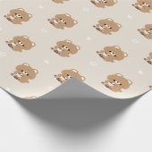 Bruine Beer Boba Cadeaupapier (Hoek)