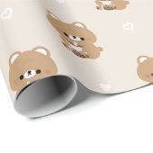 Bruine Beer Boba Cadeaupapier (Rol Hoek)