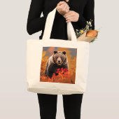 Bruine Beer Boodschappentas Grote Tote Bag (Voorkant (product))