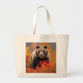 Bruine Beer Boodschappentas Grote Tote Bag (Voorkant)