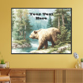 Bruine Beer Canvas Afdruk (Insitu (Woonkamer))