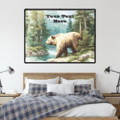 Bruine Beer Canvas Afdruk (Insitu (Slaapkamer))