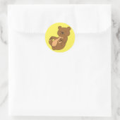 Bruine Beer Cub Ronde Sticker (Tas)
