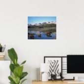 Bruine beer, grizzlybeer, zeug en welpen in poster (Thuiskantoor)