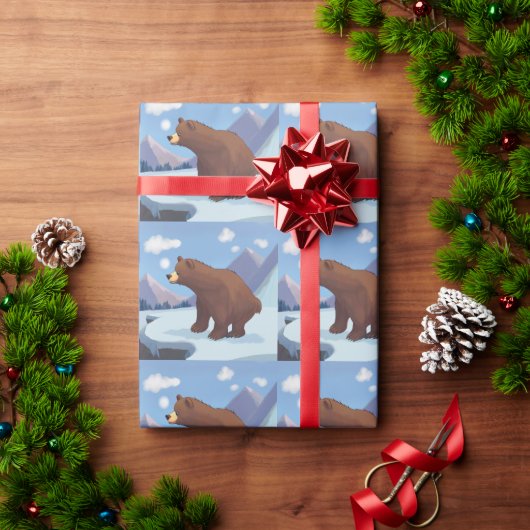 Bruine beer in de bergen cadeaupapier (Feestdagen Geschenken)