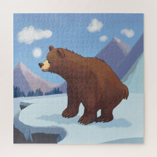 Bruine beer in de bergen legpuzzel