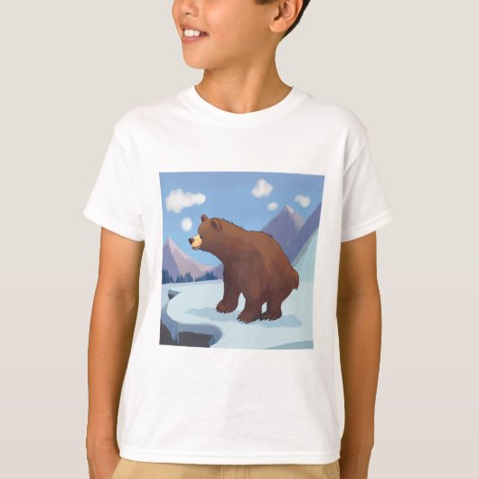 Bruine beer in de bergen t-shirt (Voorkant)
