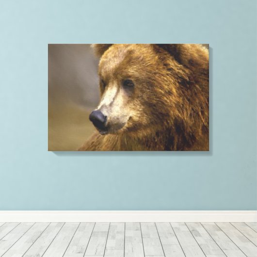 Bruine Beer Lovers Canvas Afdruk (Insitu (Houten vloer))