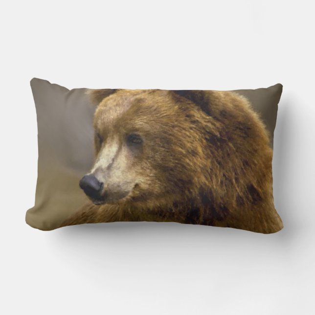 Bruine Beer Lovers Kussen (Voorkant)