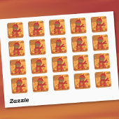 Bruine beer met pompoen Halloween sticker