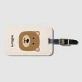 Bruine Beer naam Bagagelabel (Voorkant (horizontaal))